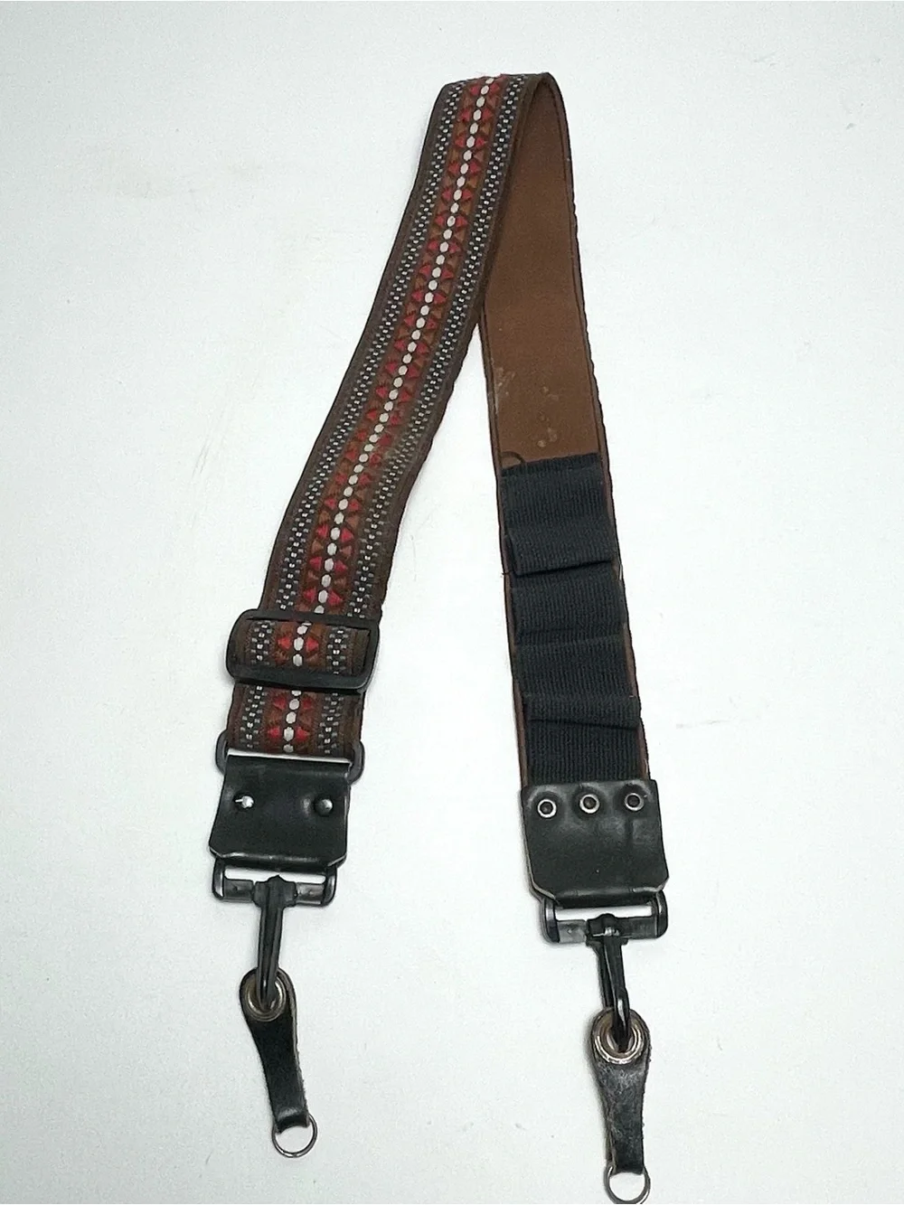 Vintage Geometric Tapestry Camera Strap 36”/38” Bohemian, Brown Blue White Red